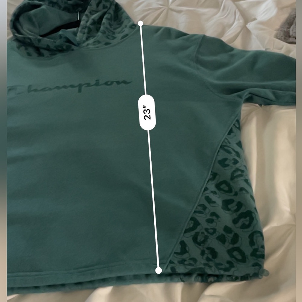 Champion Ladies' Color Block Hoodie Size Large Attached Hood Aqua Tonic toggle - Picture 13 of 16